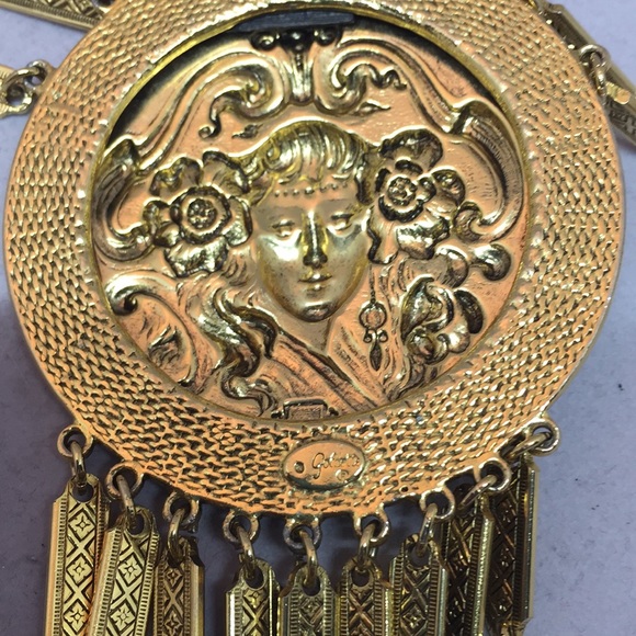 Amazing vintage Art Nouveau style Goldette necklace. - Picture 5 of 8